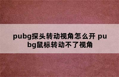 pubg探头转动视角怎么开 pubg鼠标转动不了视角